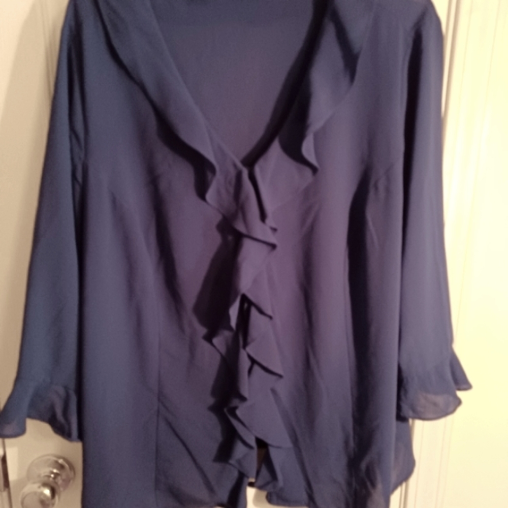 Naomi ruffled button up top